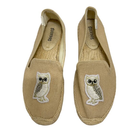 Soludos Shoes - Soludos Espadrilles Owl Embroidered Embellishment Slip On Loafer Women's Sz 6.5